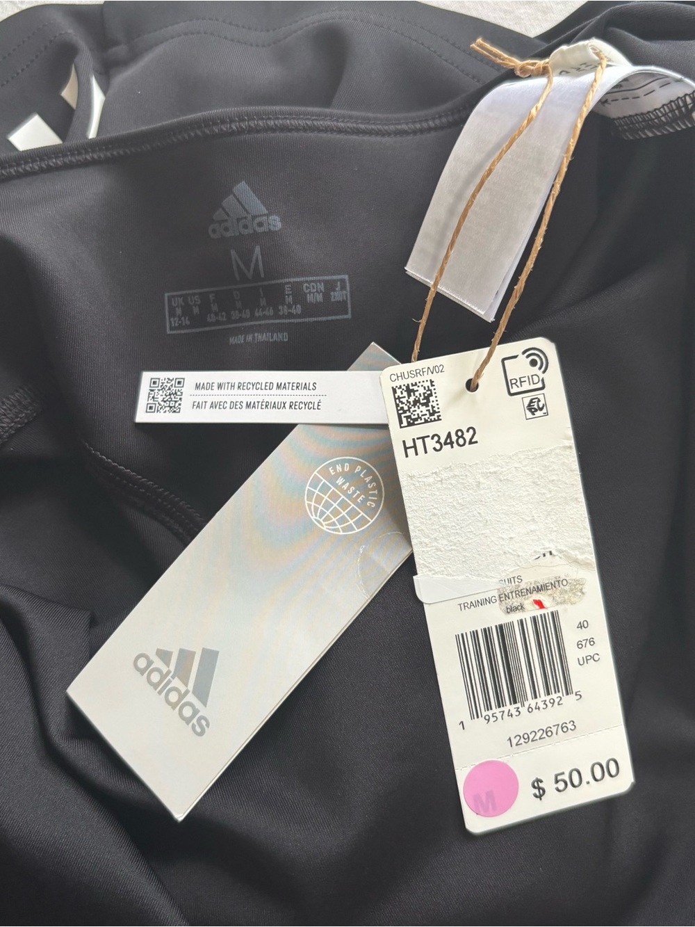 Adidas Hyperglam AEROREADY Training Leotard Bodysuit Black White M NWT - Picture 6 of 7